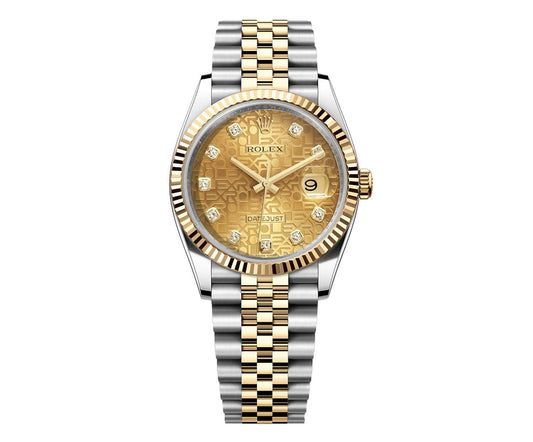 Rolex Datejust 36mm Two Tone Factory Champagne dial 116233