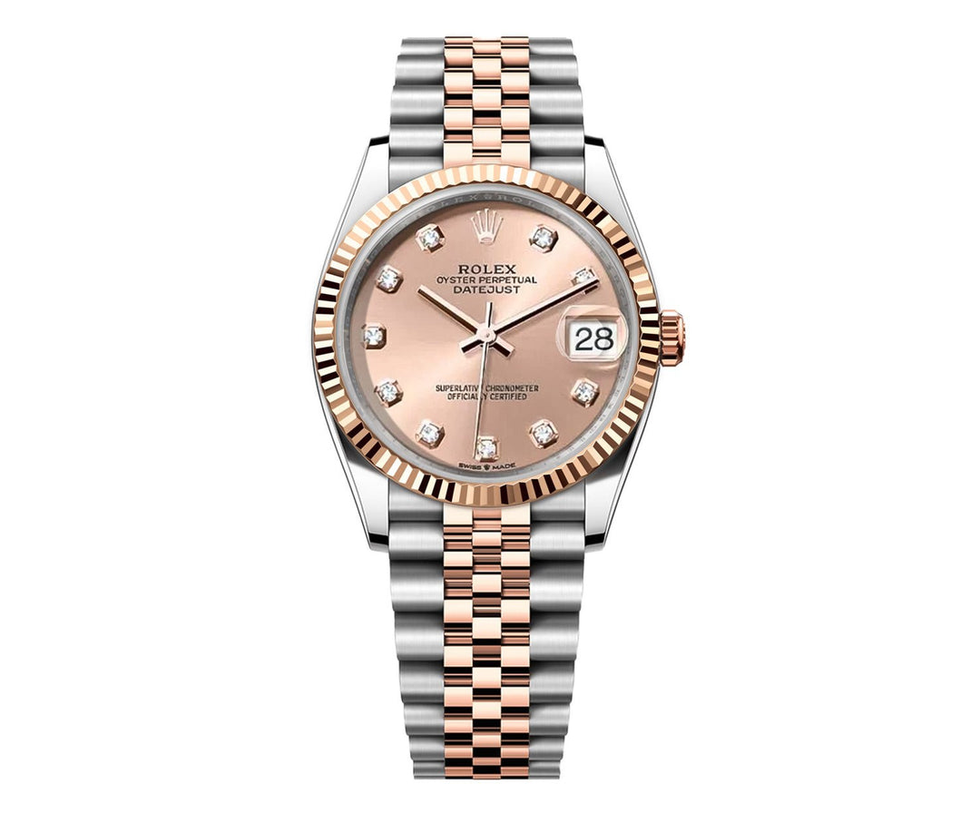 Rolex Datejust 36mm Two Tone Factory Pink Diamond Dial 116231