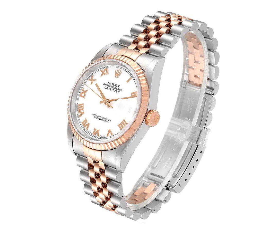 Rolex Datejust 36mm Two Tone Factory White Roman Dial 116231