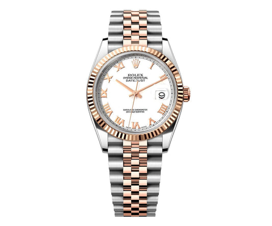 Rolex Datejust 36mm Two Tone Factory White Roman Dial 116231