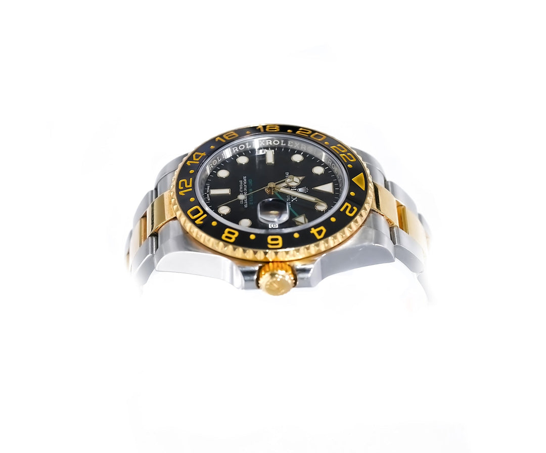 Rolex GMT-Master II Black Dial Steel and Yellow Gold 40mm 116713LN