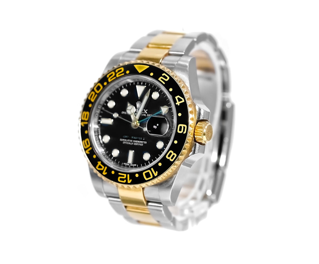 Rolex GMT-Master II Black Dial Steel and Yellow Gold 40mm 116713LN