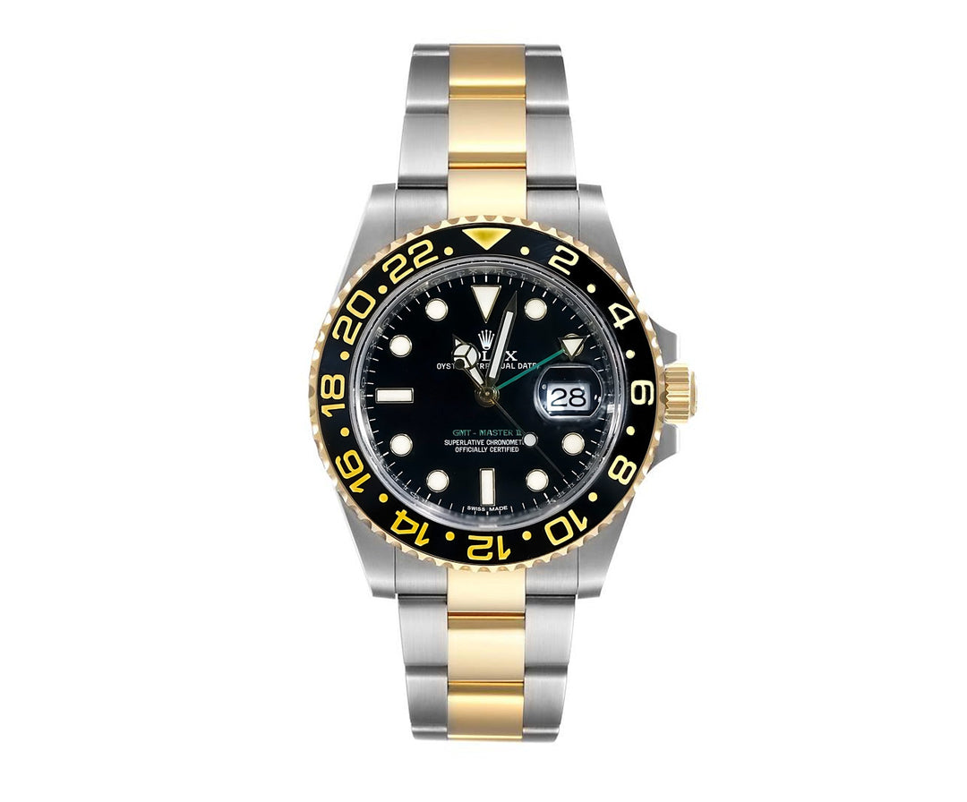 Rolex GMT-Master II Black Dial Steel and Yellow Gold 40mm 116713LN